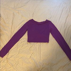 Purple Long Sleeve Crop Top